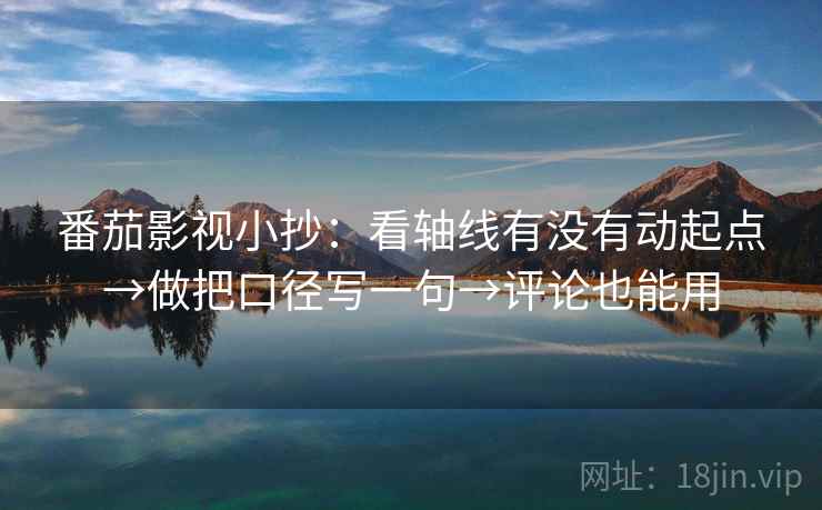 番茄影视小抄：看轴线有没有动起点→做把口径写一句→评论也能用