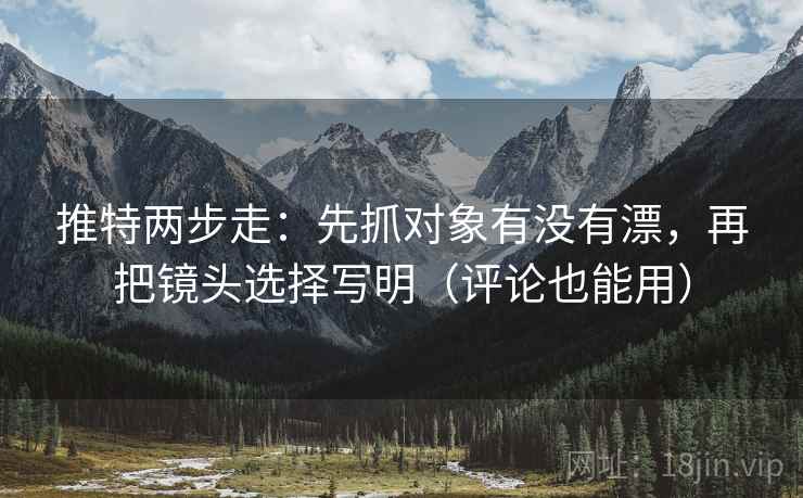 推特两步走:先抓对象有没有漂,再把镜头选择写明(评论也能用) 推特两步走:先抓对象有没有漂,再把镜头选择写明(评论也能用)